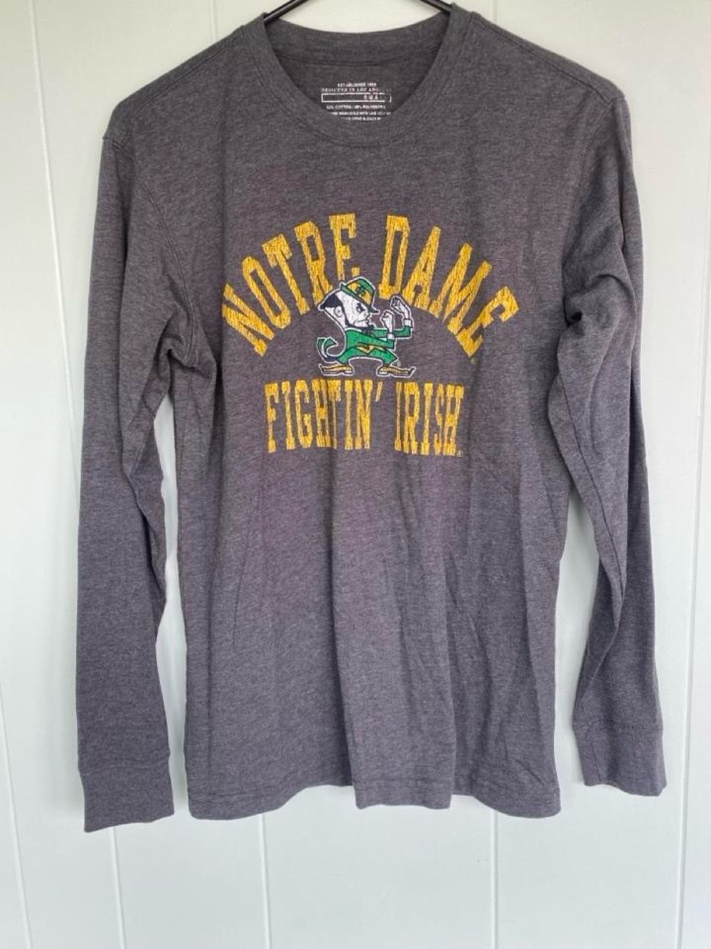 Source Unknown Gray Notre Dame Fightin' Irish Long-Sleeve Graphic Tee